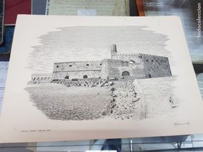 Arte: LAMINA ILUSTRACION FORTALEZA VENEZIANA HERACLION CRETA